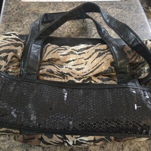 Black and Tan Sequin Women's Bag